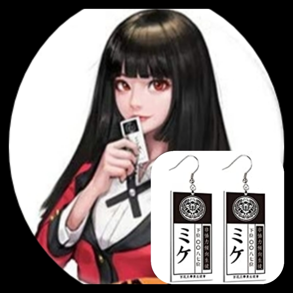 🆓Kakegurui Badge Studs 3.5×1.5 (Free w Panda Diplomacy Tee, see listings) Anime